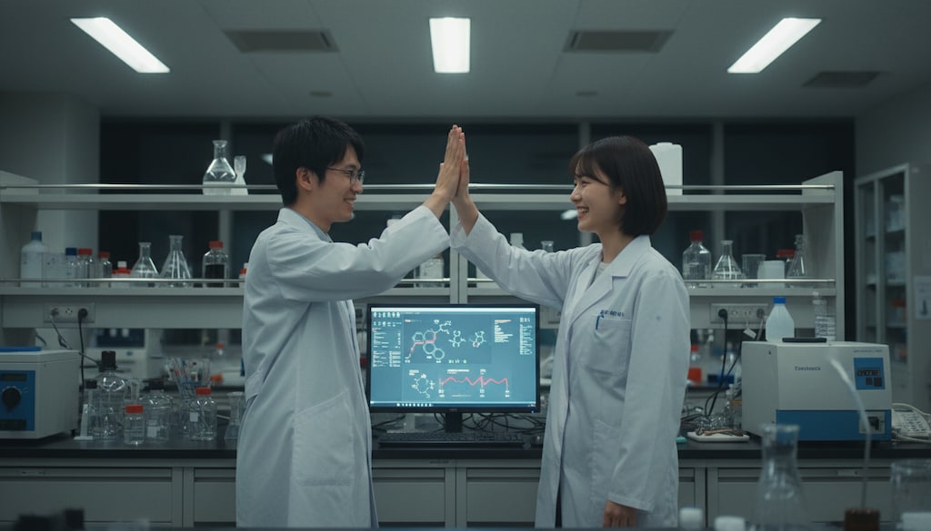 深夜の研究室にて