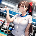 ポニーテールの巨乳ちゃん 2枚目