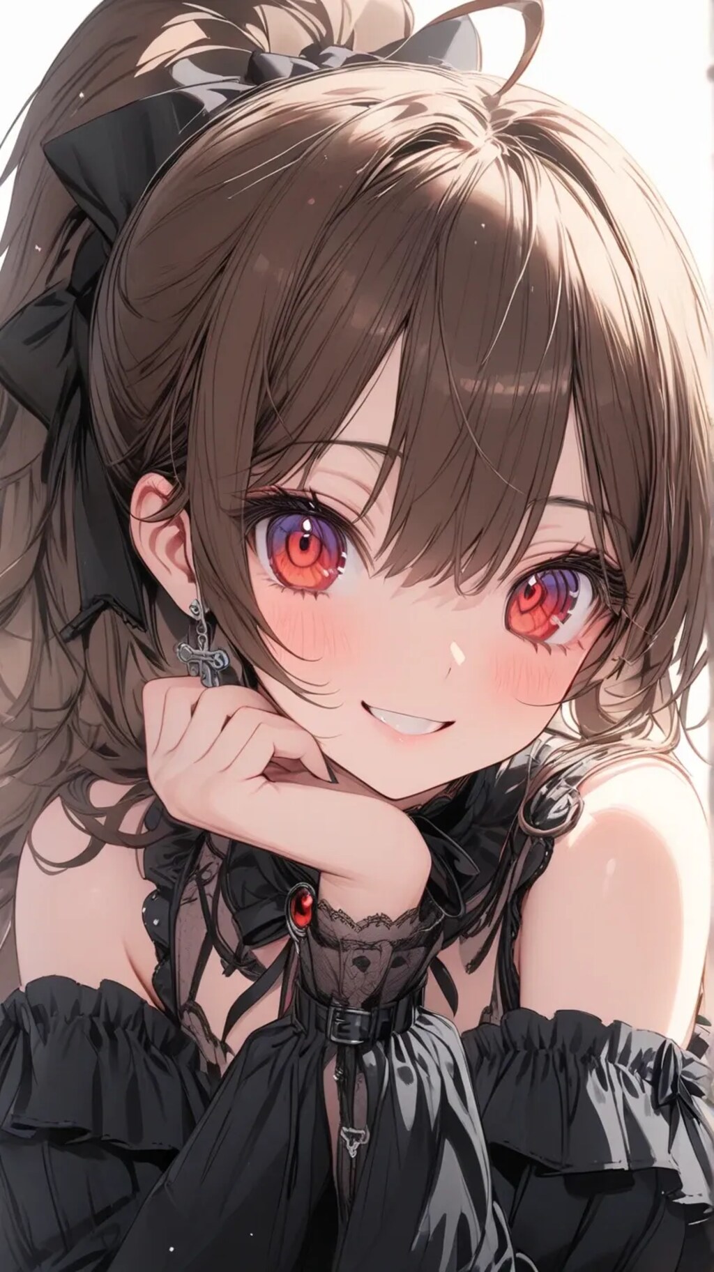 笑顔の茶髪ポニテちゃん