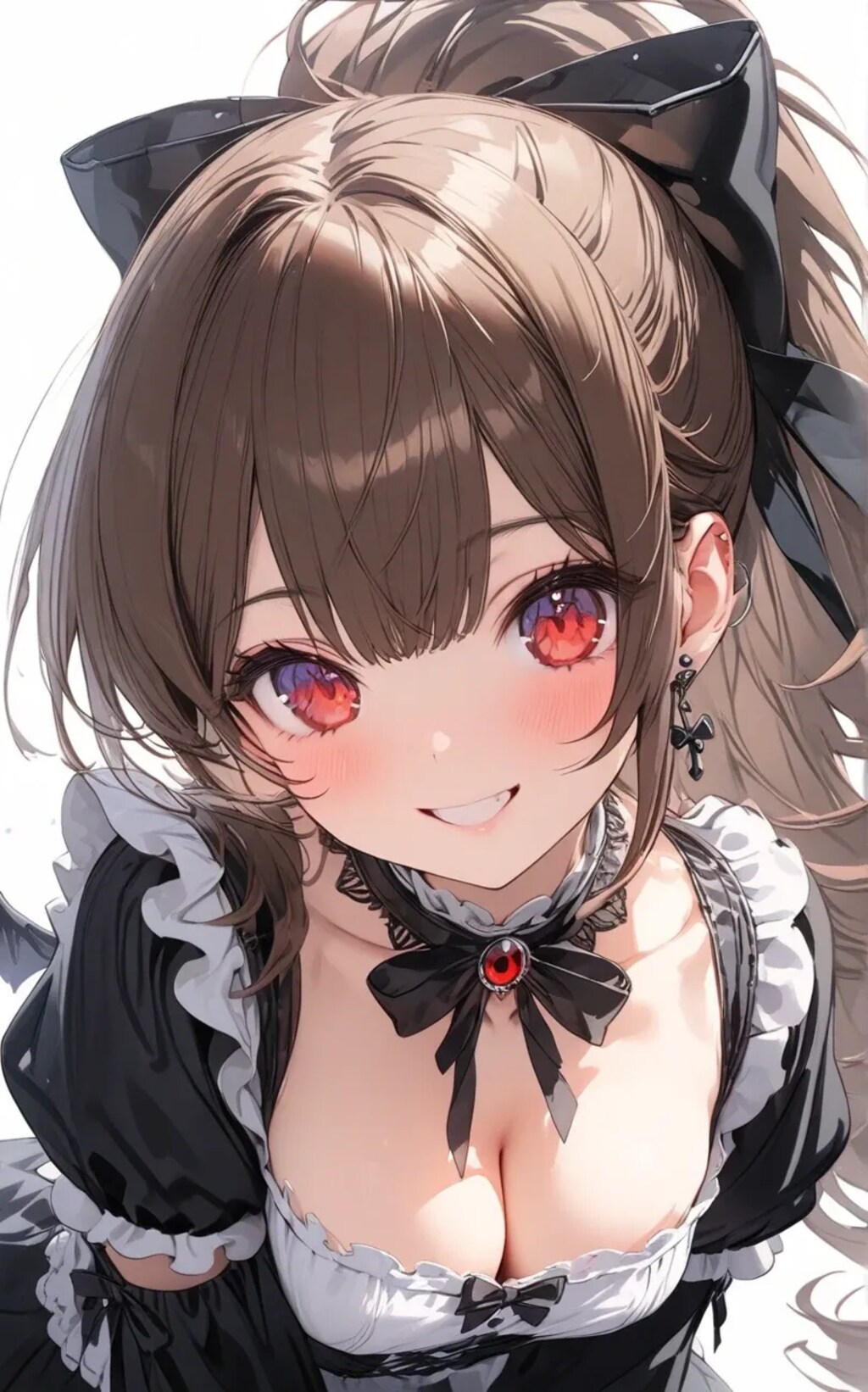 笑顔の茶髪ポニテちゃん