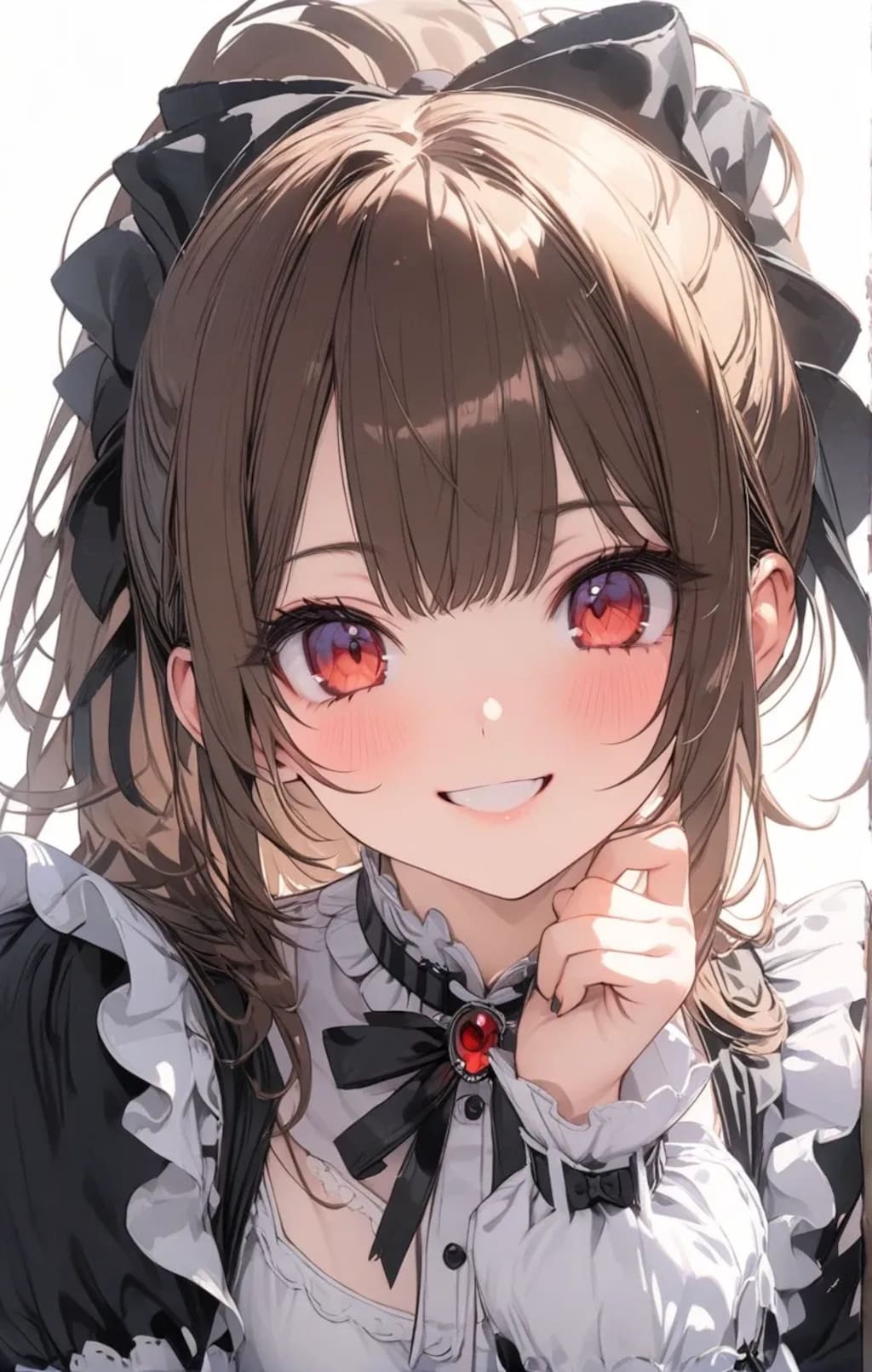 笑顔の茶髪ポニテちゃん