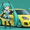 初音ミクとamazonカラースイフトスポーツ 4枚目