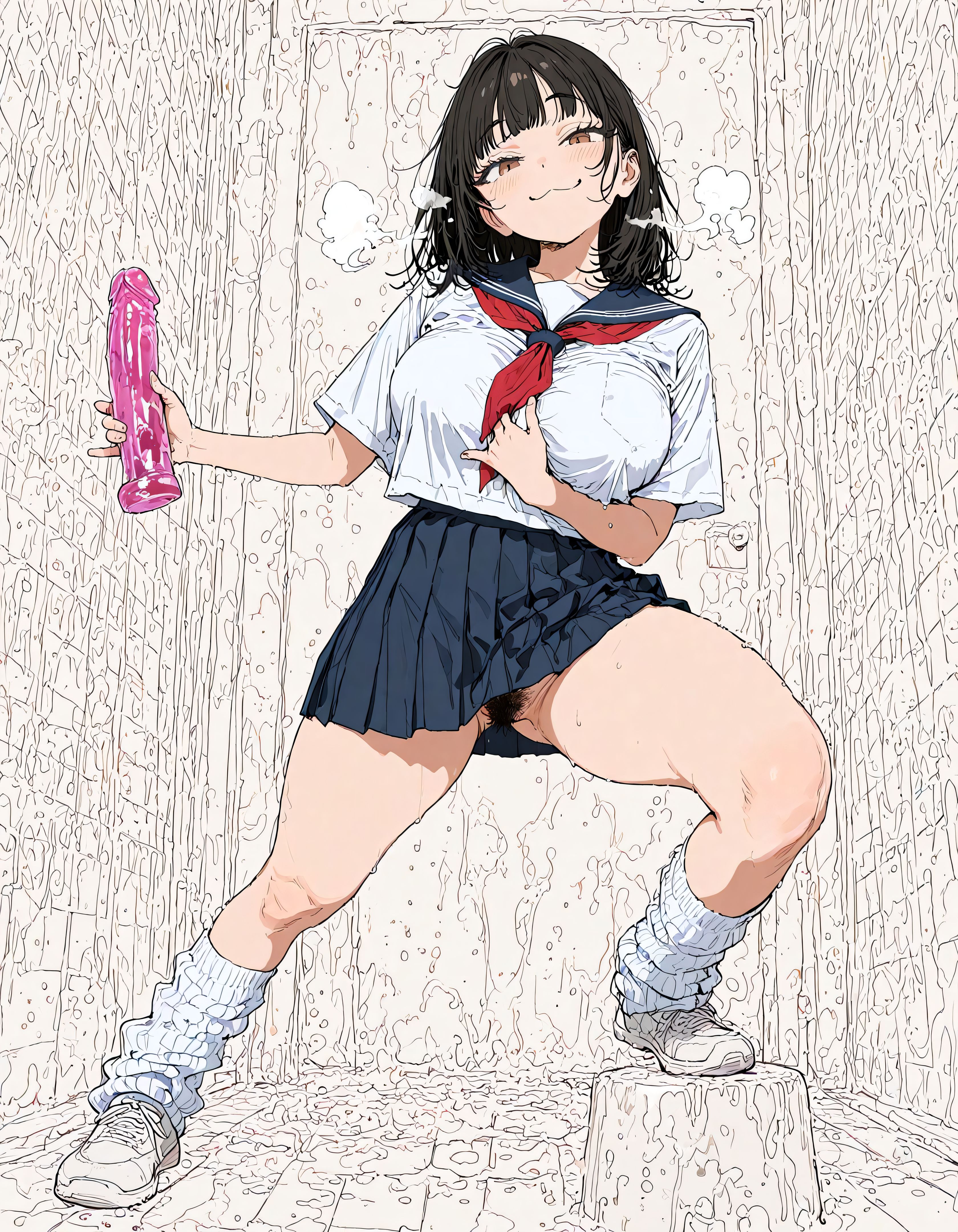 制服とディルド