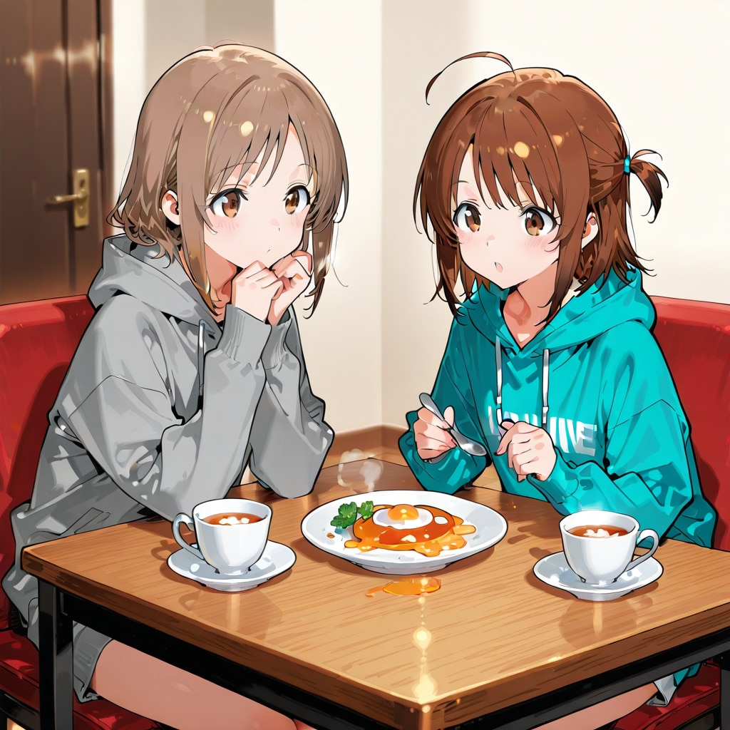 妹と朝ごはんですよー♡