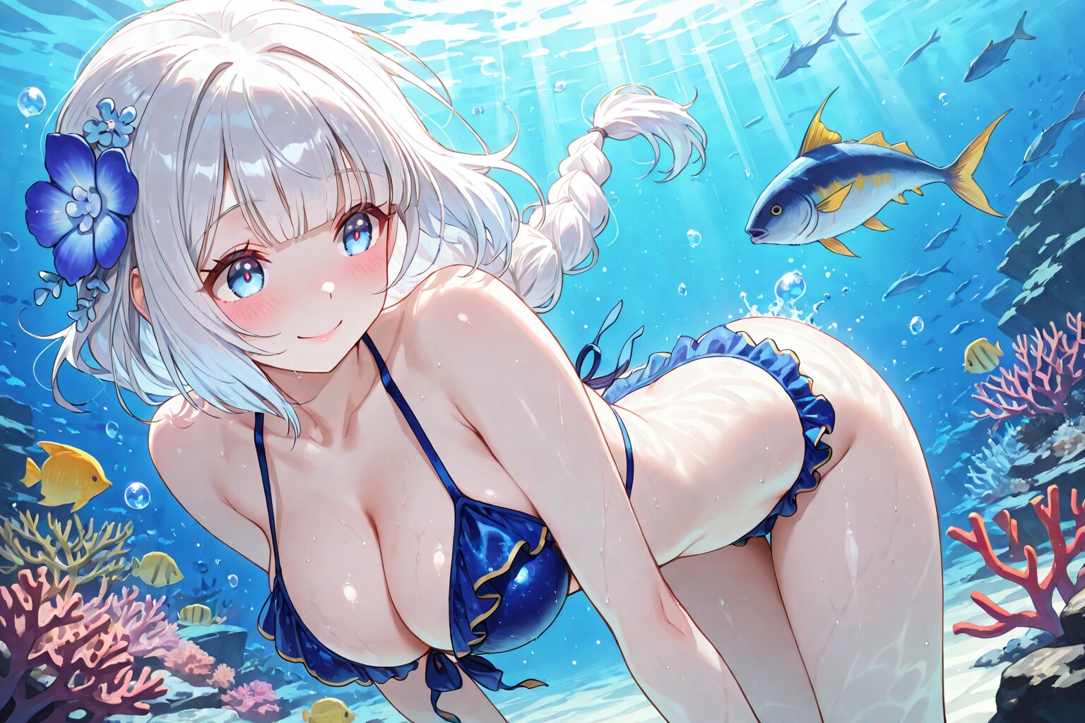 青い海の中で