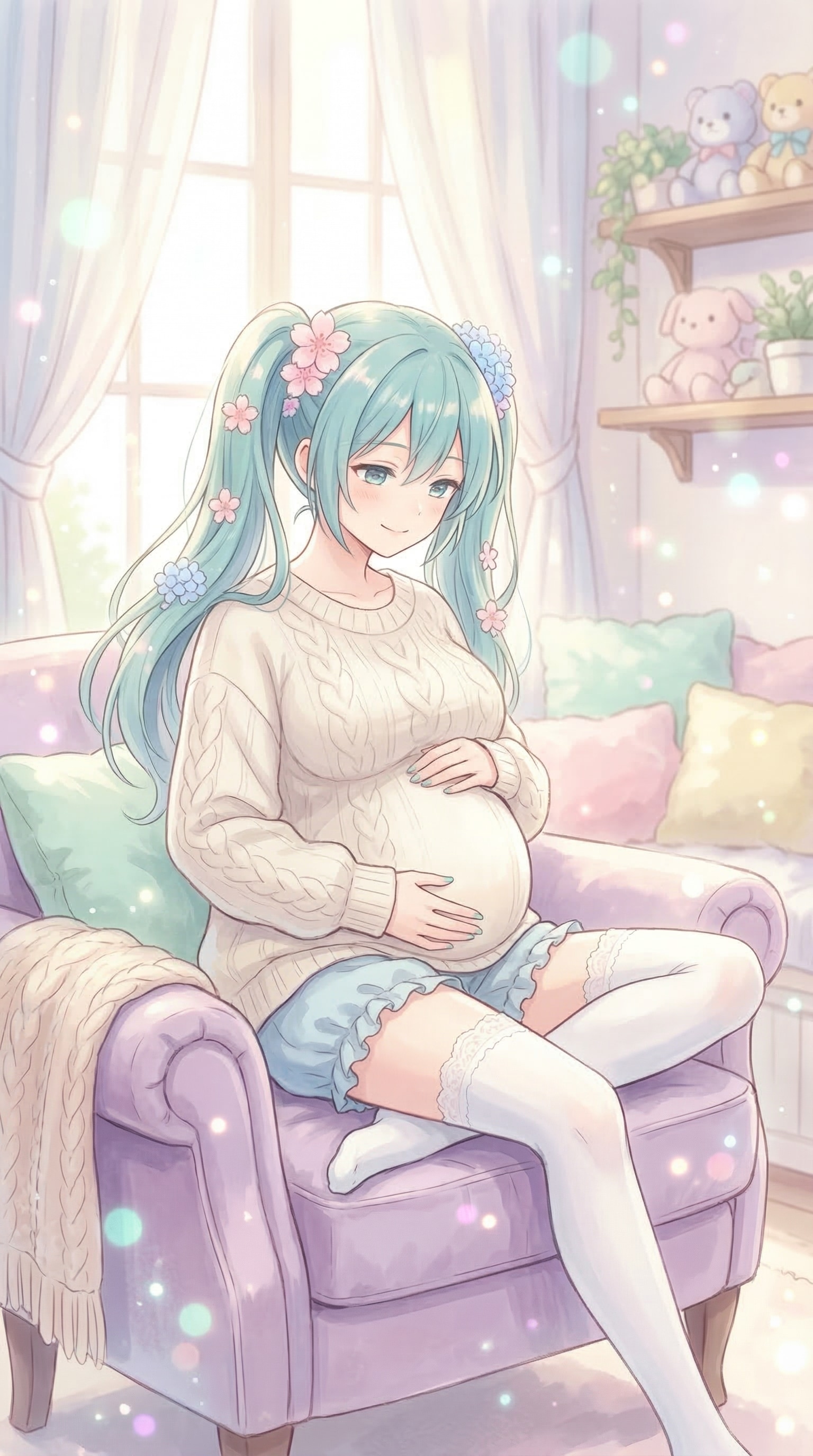 ゆめかわ妊婦ミクさん | の人気AIイラスト・グラビア