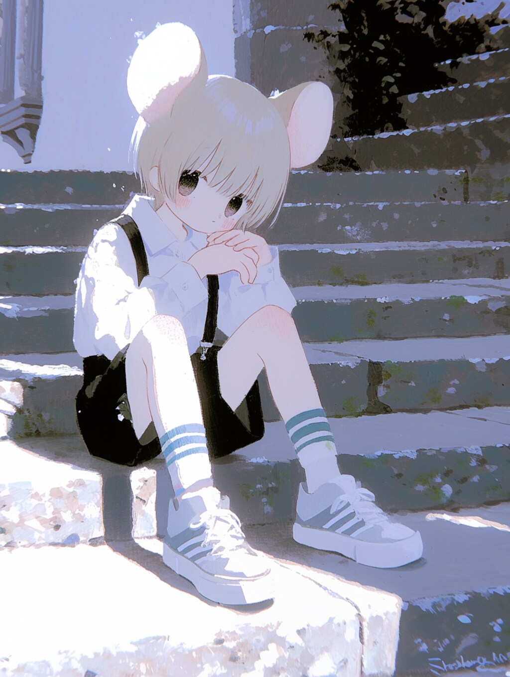 座るねず耳ちゃん