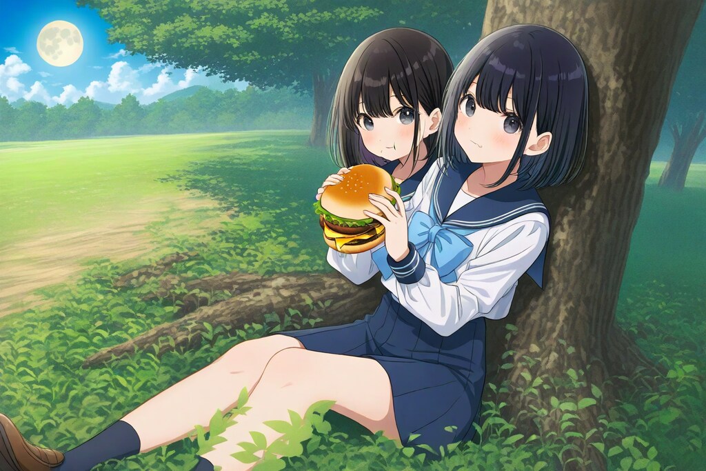 空と月、君と私