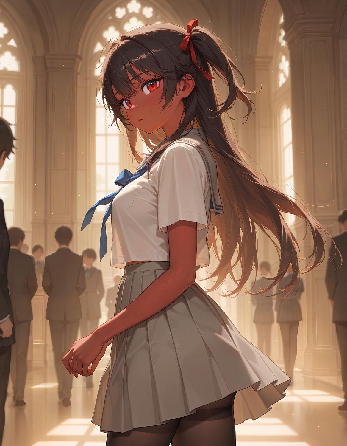 褐色リボン
