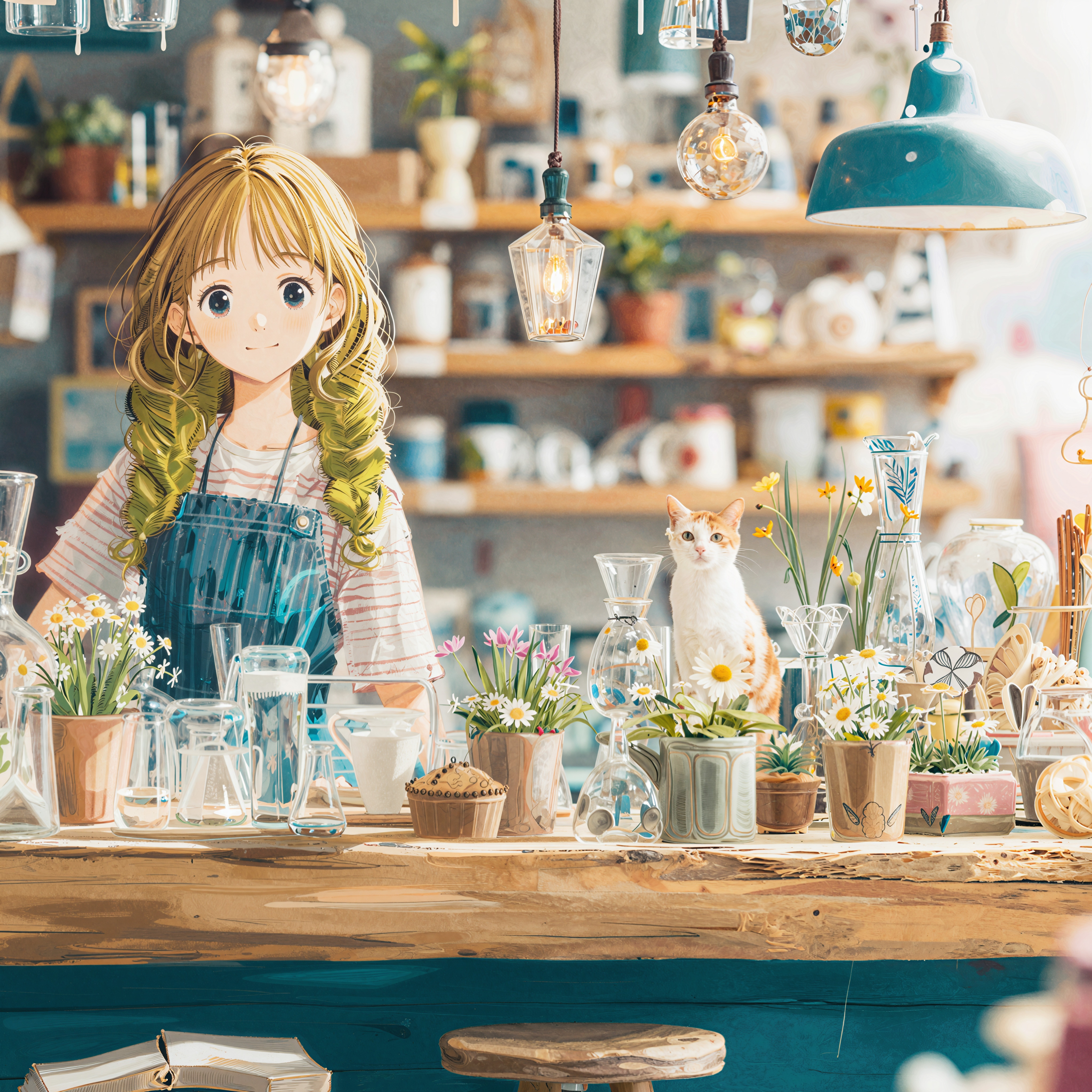 光の降りるカウンター | の人気AIイラスト・グラビア