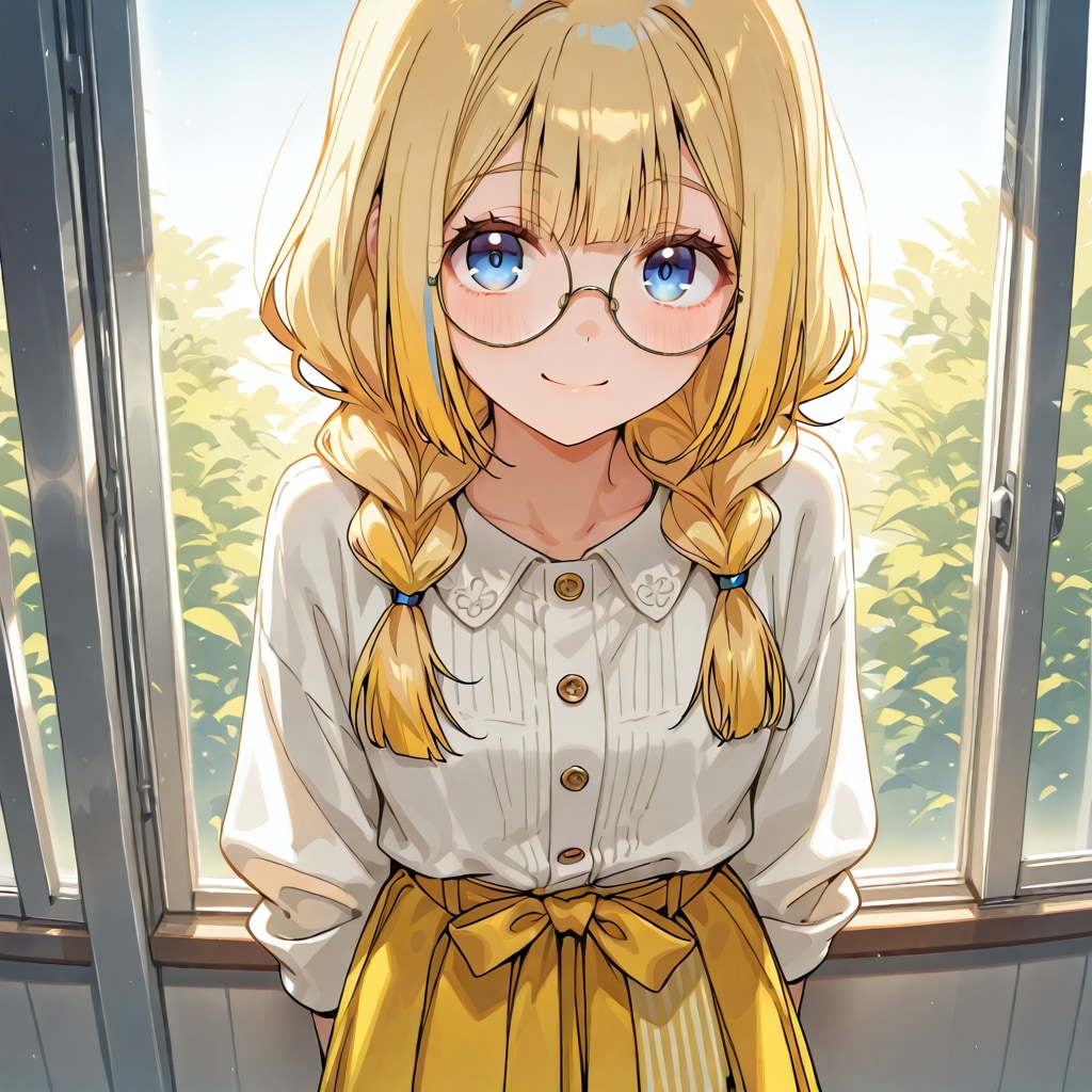おさげ姿のミッシェルさん