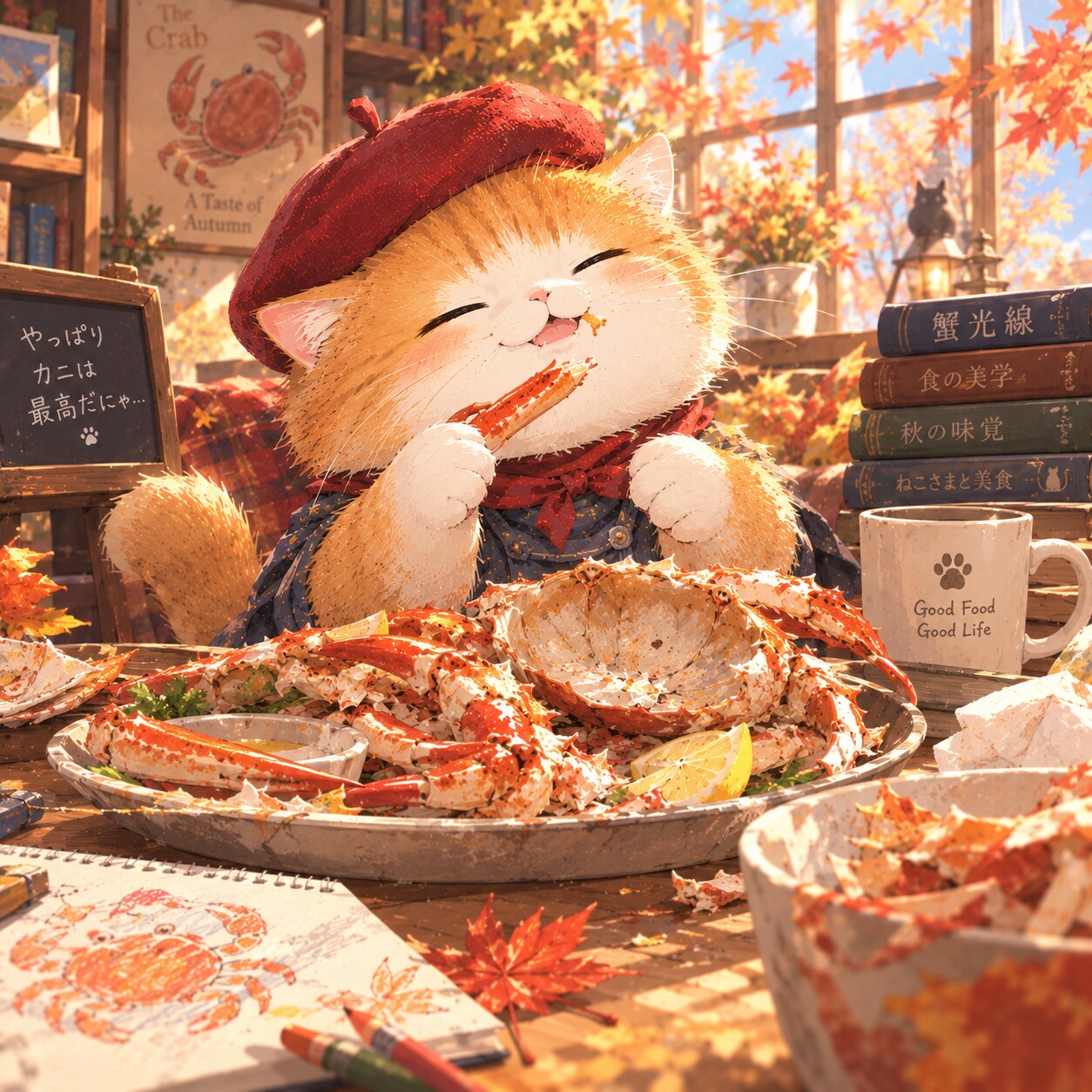 ねこさま、食欲の秋😻💕🦀 | の人気AIイラスト・グラビア