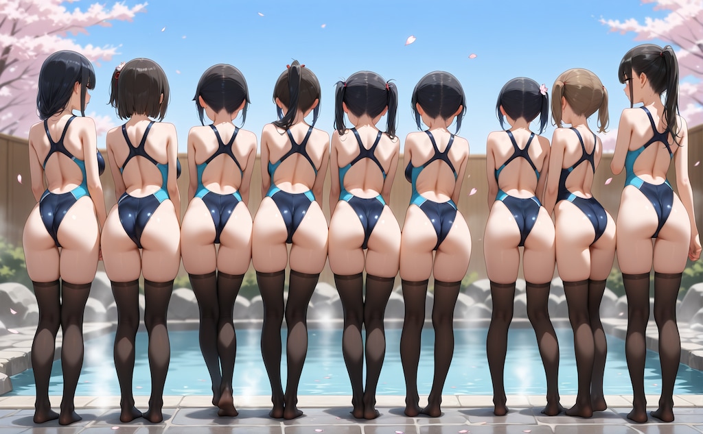 競泳水着だいすきクラブ＃002 黒髪ニーハイ競泳水着 編