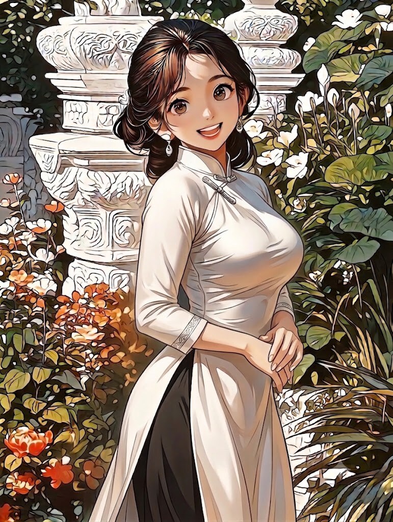 アオザイ女子（ニジジャーニーをベースにしジェミニで修正）