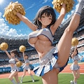 チアガールの黒髪美少女 2枚目