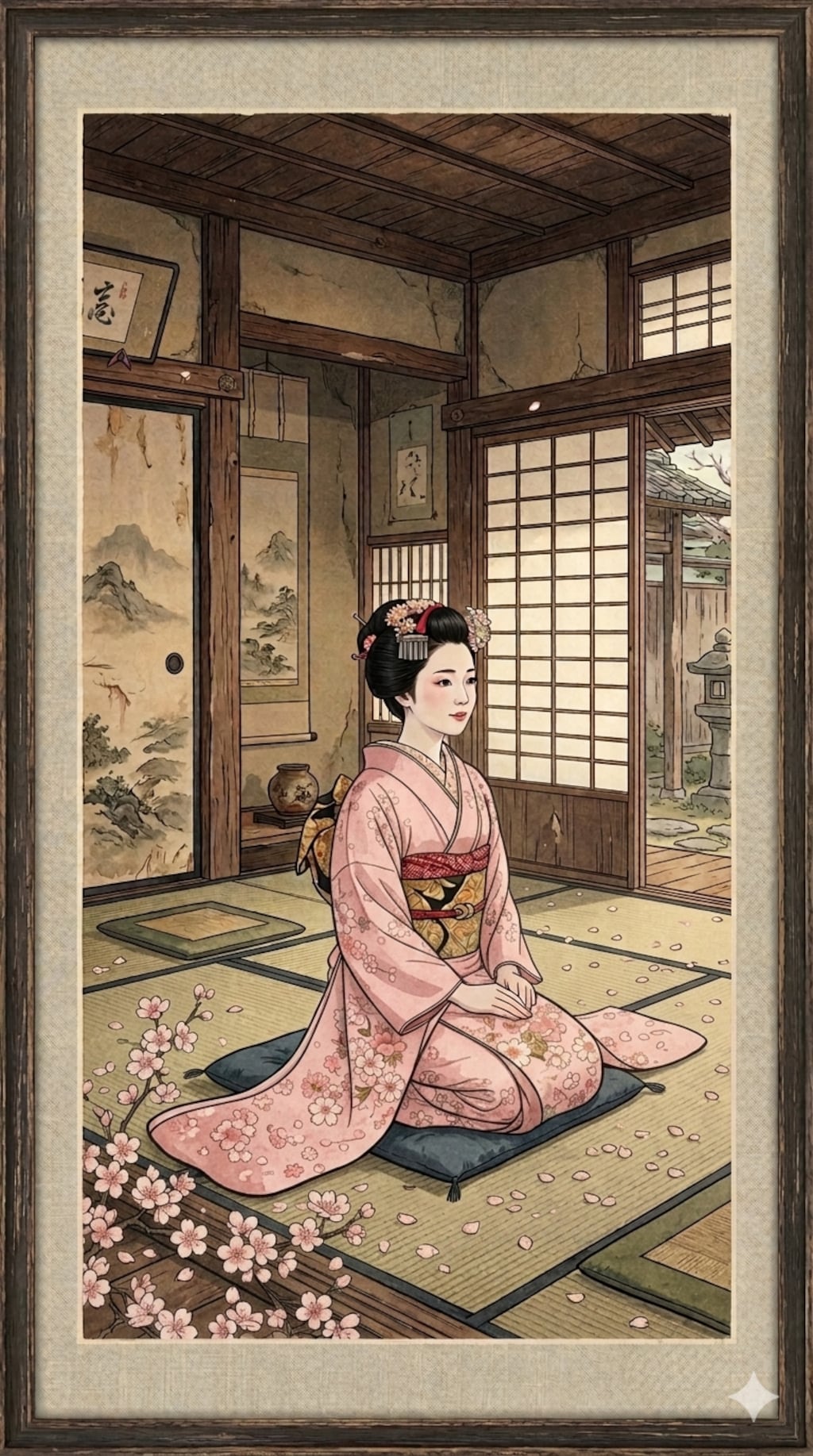 桜柄の着物