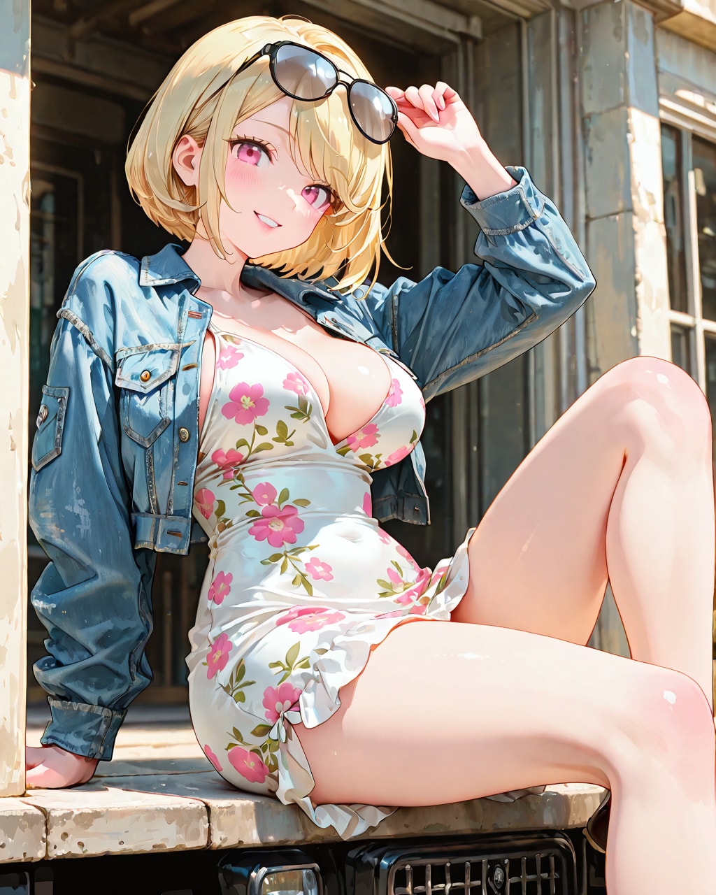 花柄ワンピのかっこいいお姉さん