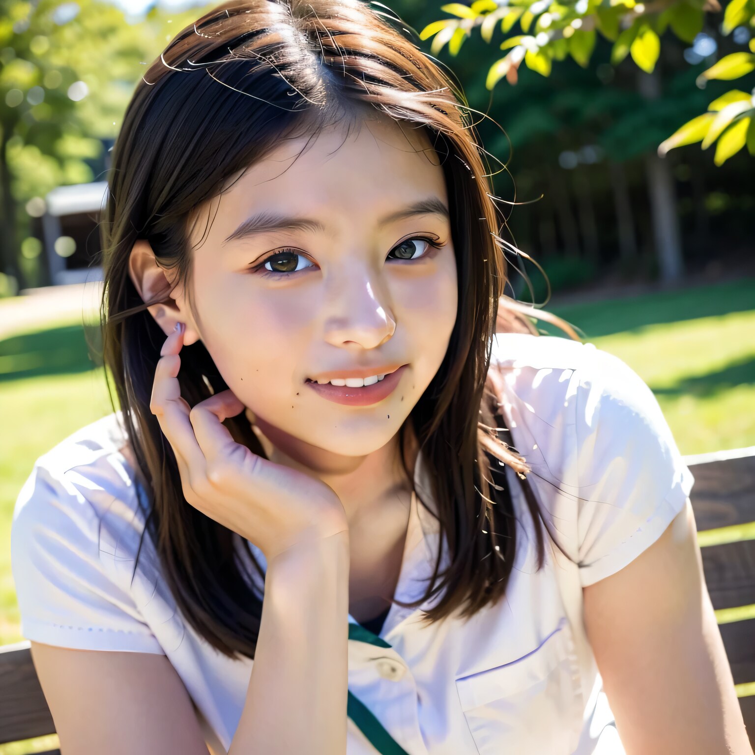 黒髪ロングでＴシャツの美女１５ | の人気AIイラスト・グラビア