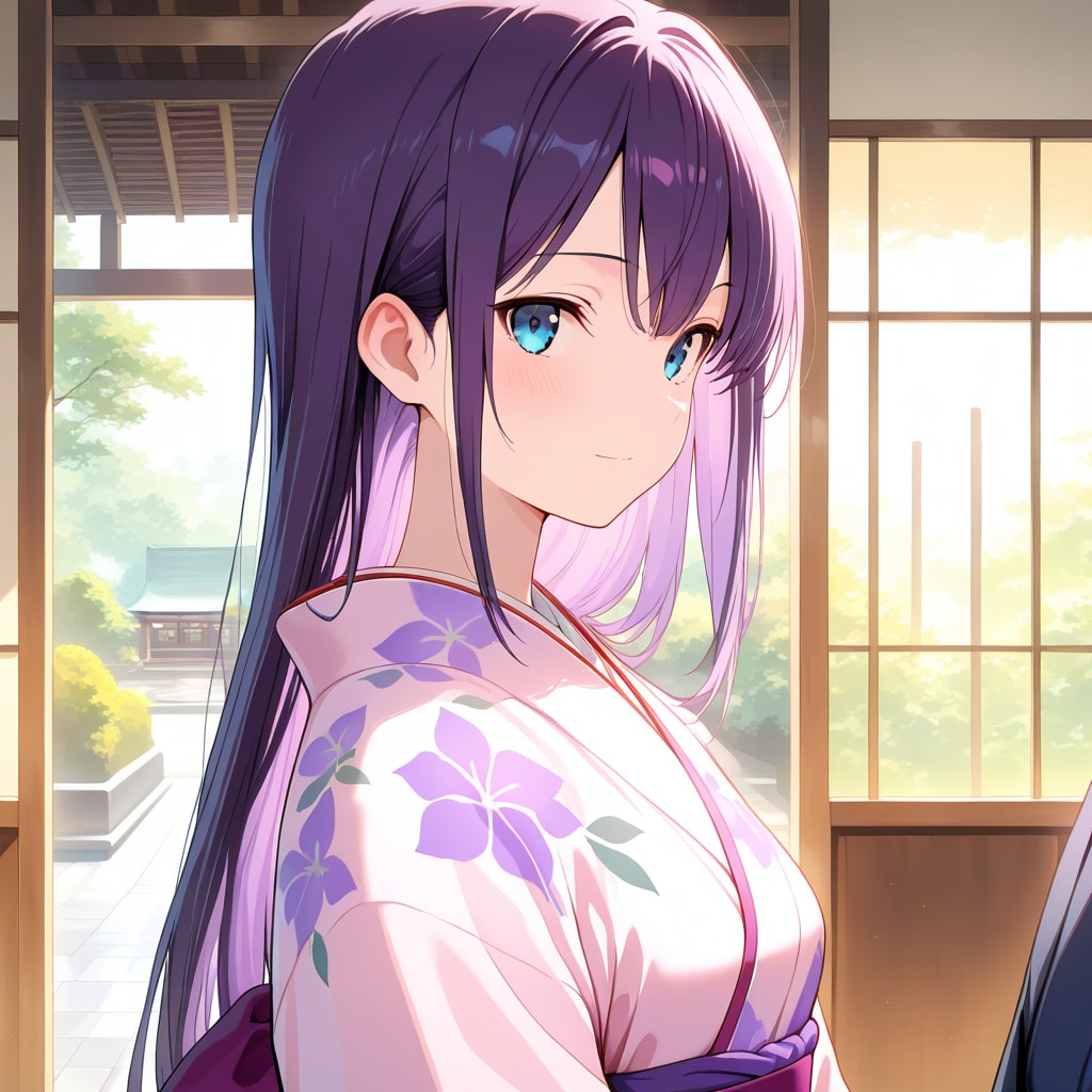 おじさん、私実はお茶を習っているの！着物似合っている？ | の人気AIイラスト・グラビア