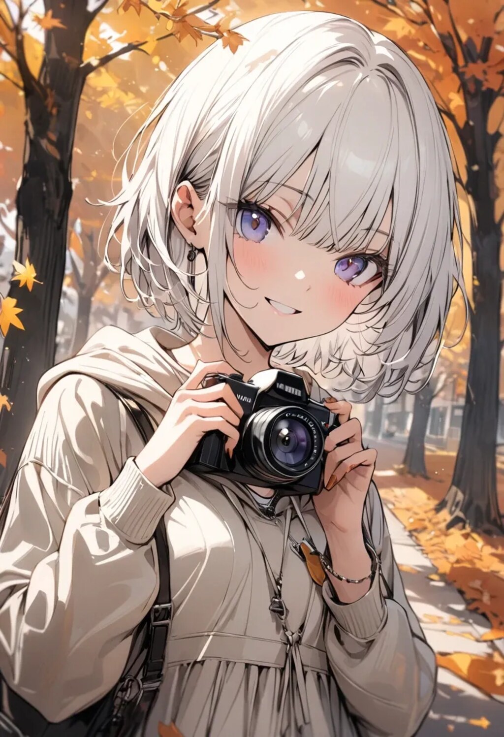 白髪ショートの子