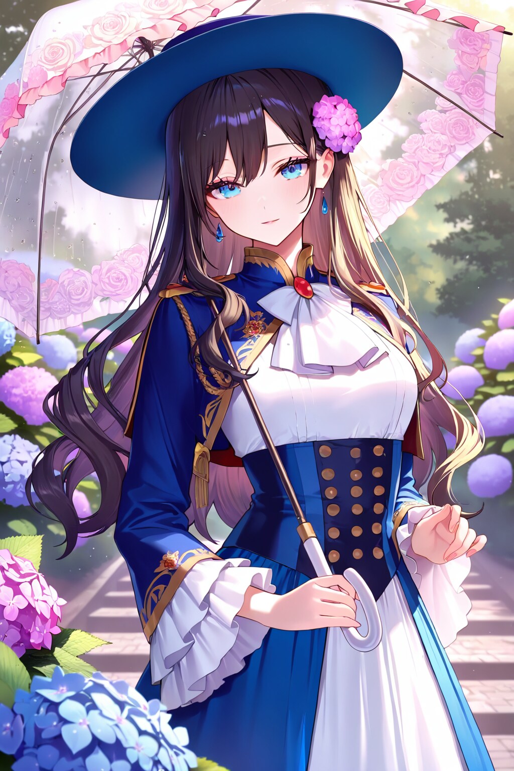 紫陽花と淑女