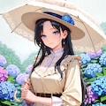 紫陽花と淑女 3枚目