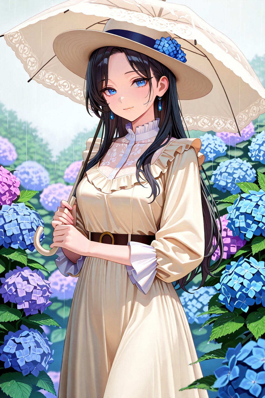 紫陽花と淑女