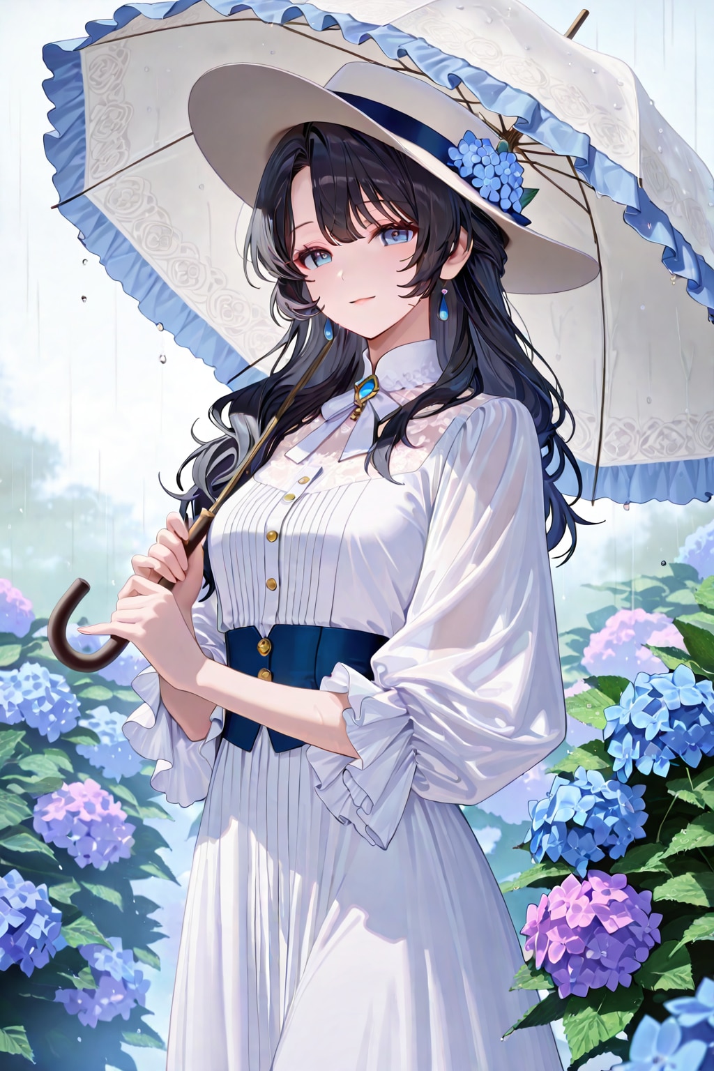紫陽花と淑女