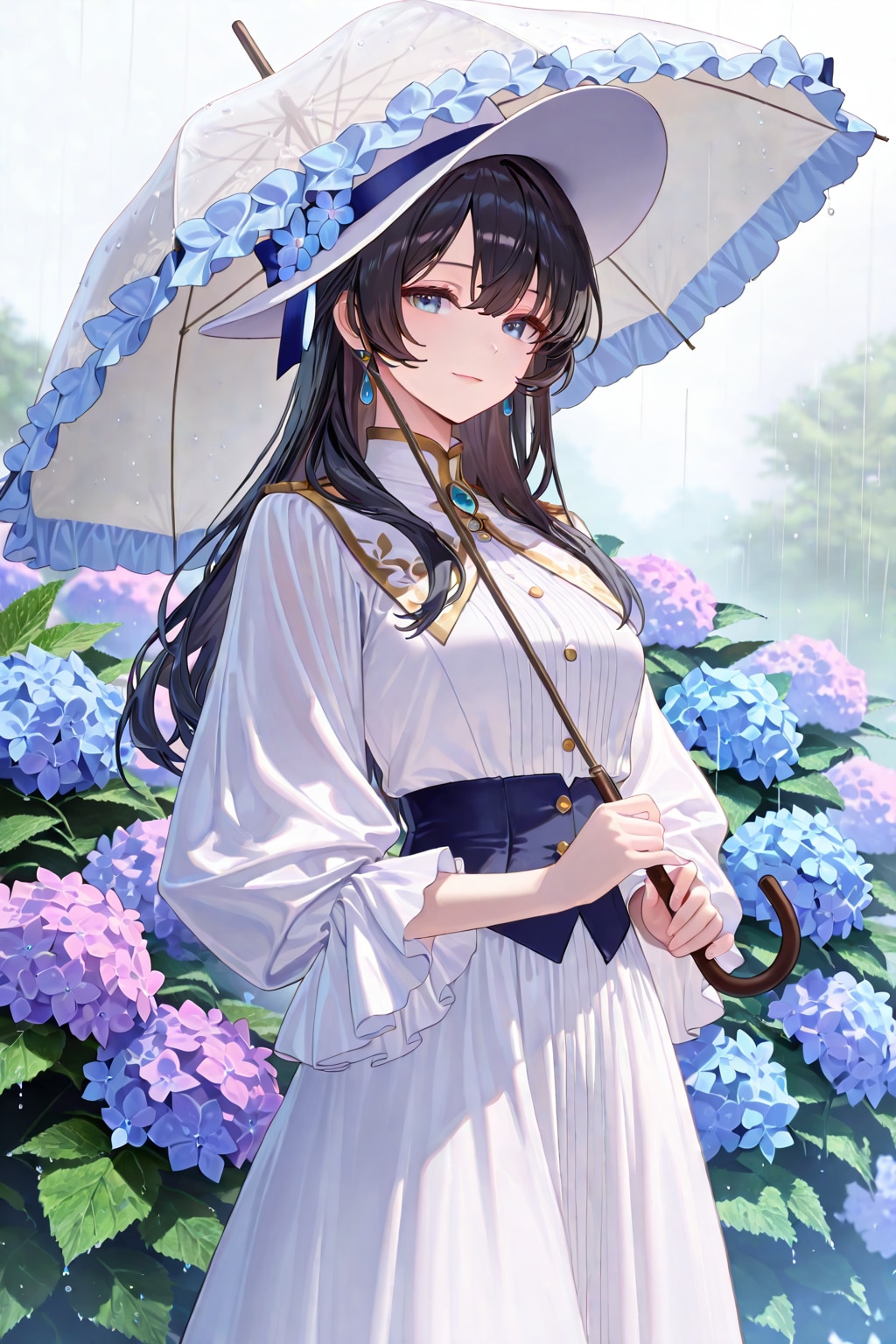 紫陽花と淑女