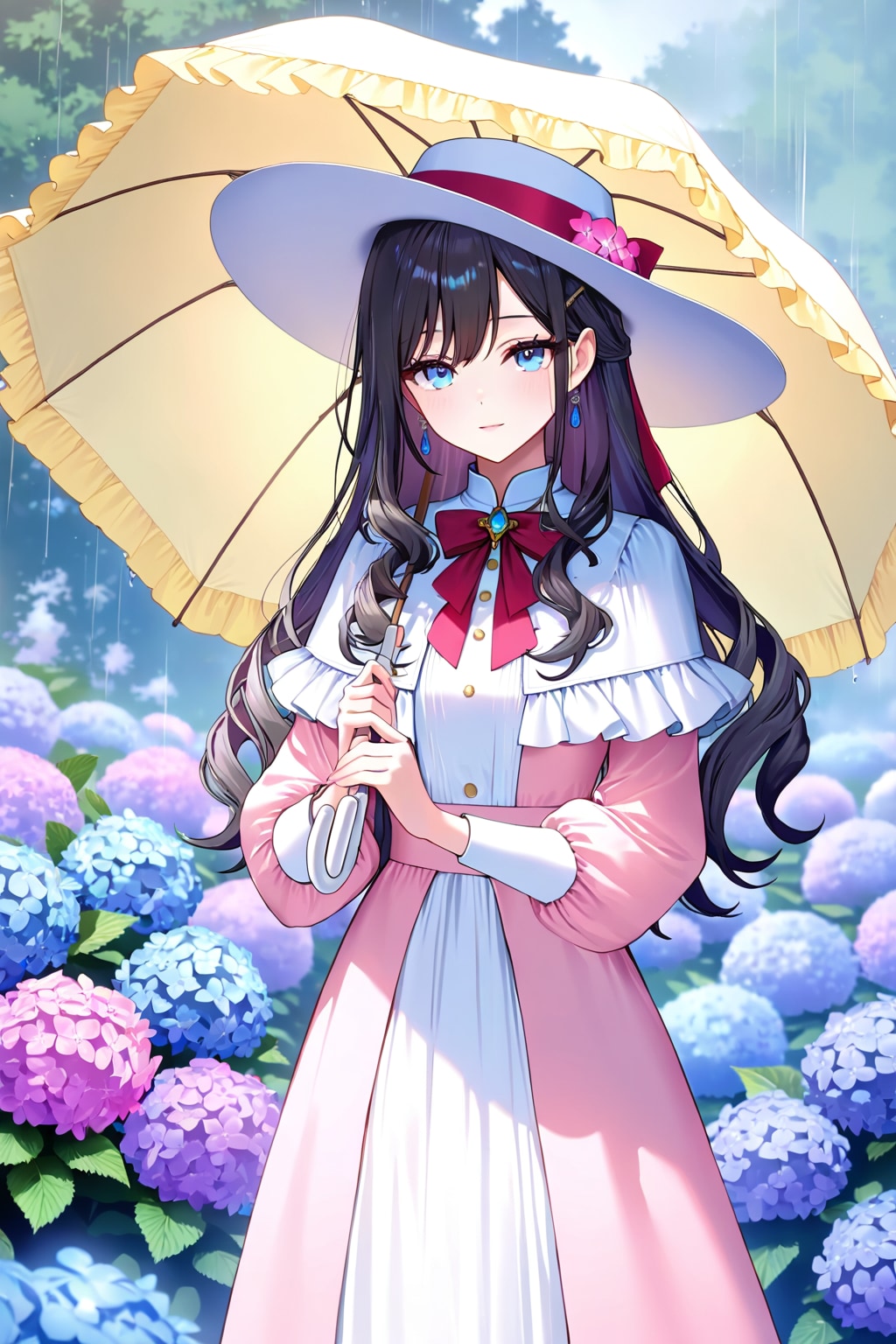 紫陽花と淑女