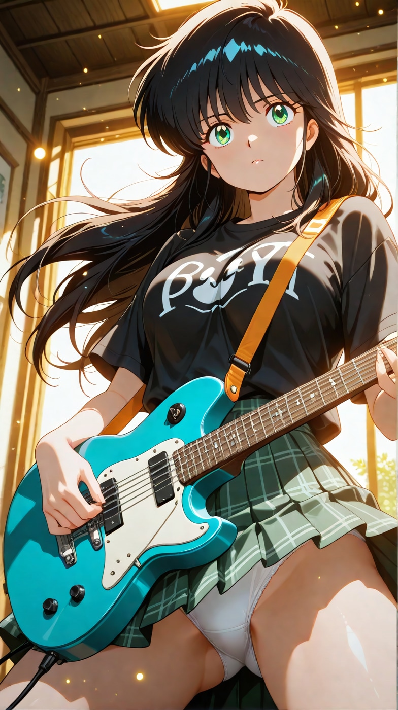 【鮎川まどか】スーパーギタリストまどか　白いの見えてる！