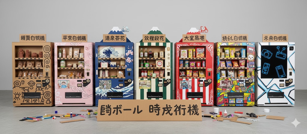色々な時代の自販機を揃えました