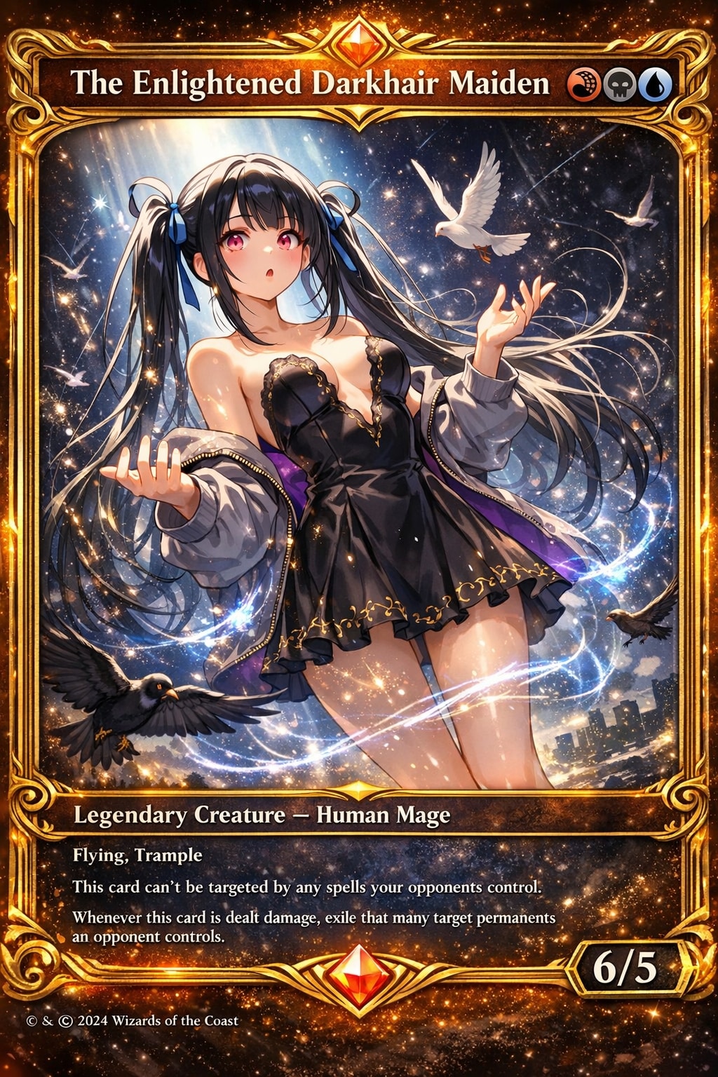 SSRカードになった黒髪ツインテ娘 | の人気AIイラスト・グラビア