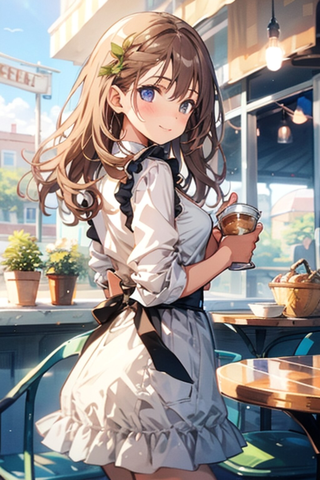 オープンテラスのあるカフェ