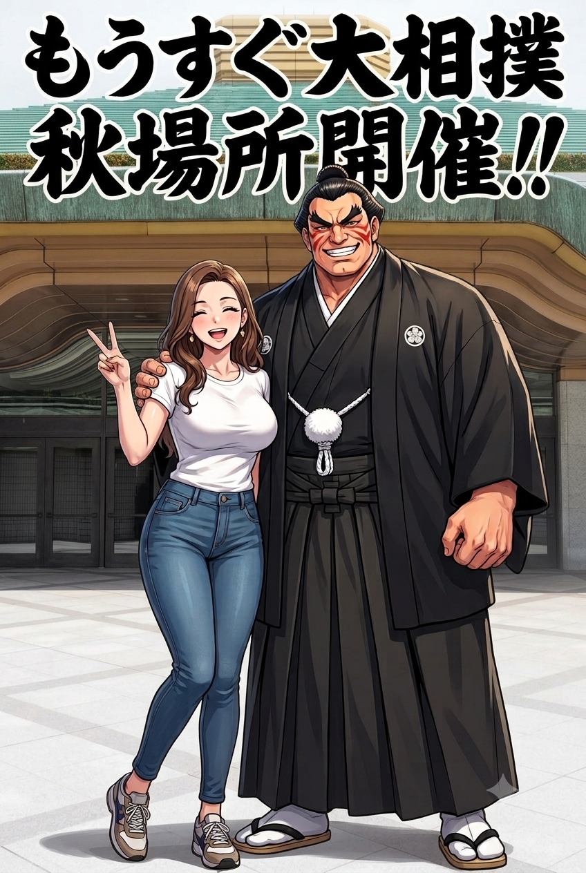 看板力士と記念写真✌️ | の人気AIイラスト・グラビア