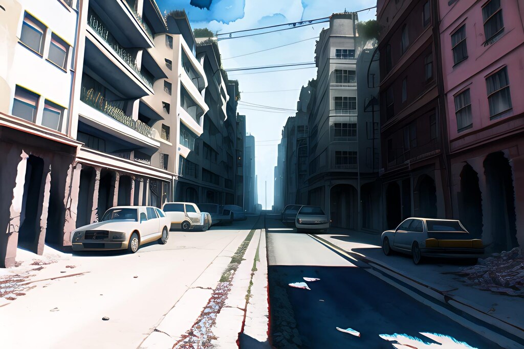 ＯＫな背景(荒廃した街)