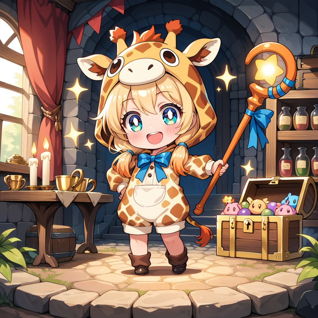 魔法使いのキリン着ぐるみちび子ちゃん | の人気AIイラスト・グラビア