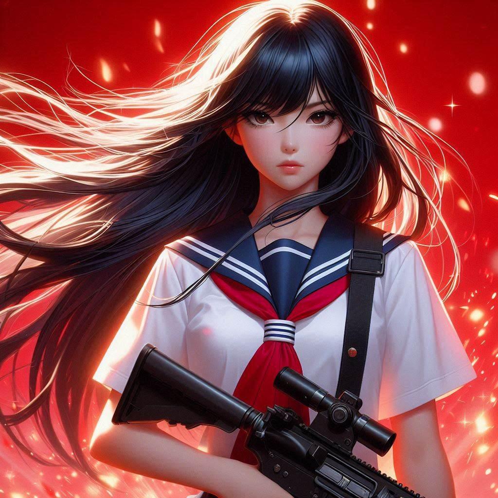 セーラー服と機関銃3 | の人気AIイラスト・グラビア