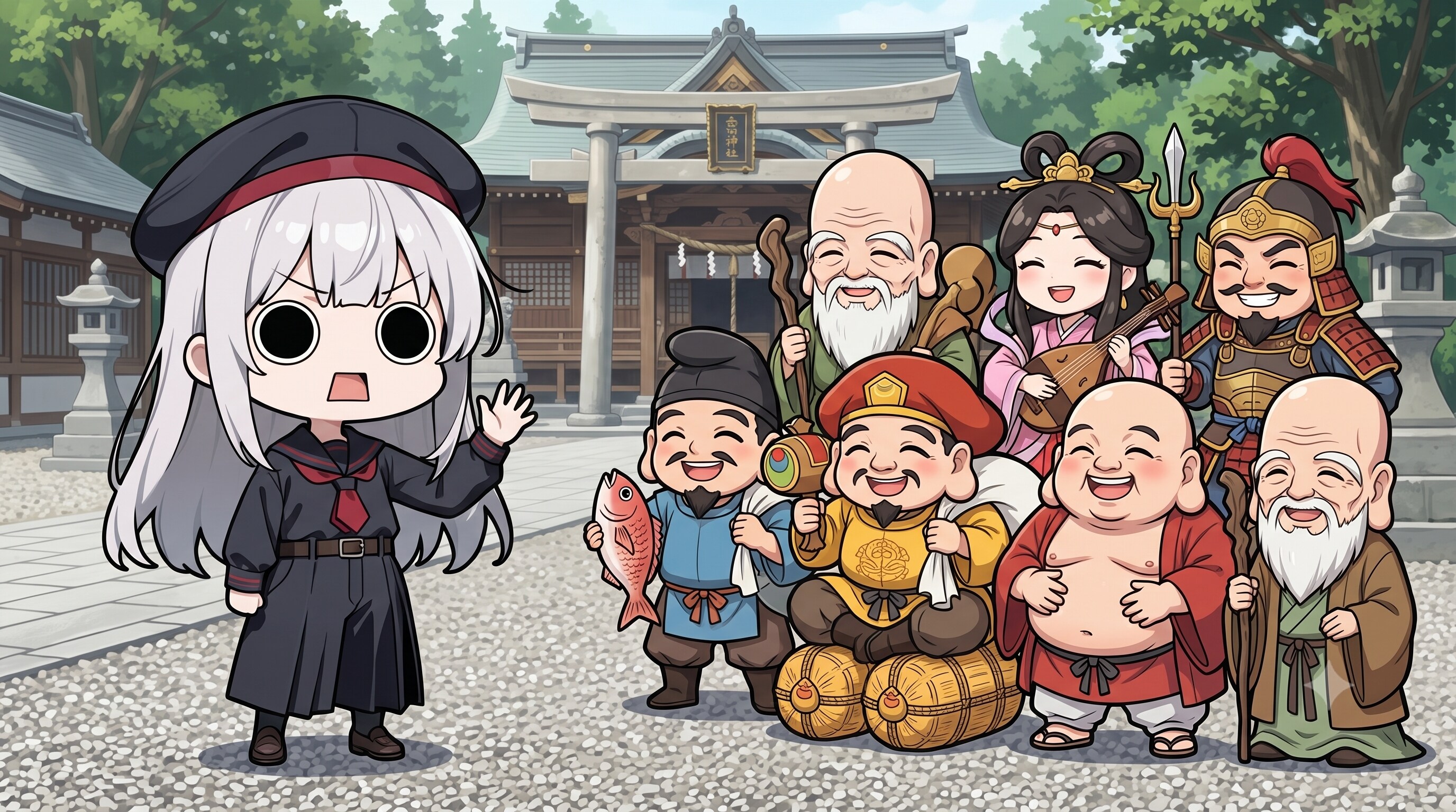 七福神に挨拶するえらいこっちゃ嬢 | の人気AIイラスト・グラビア