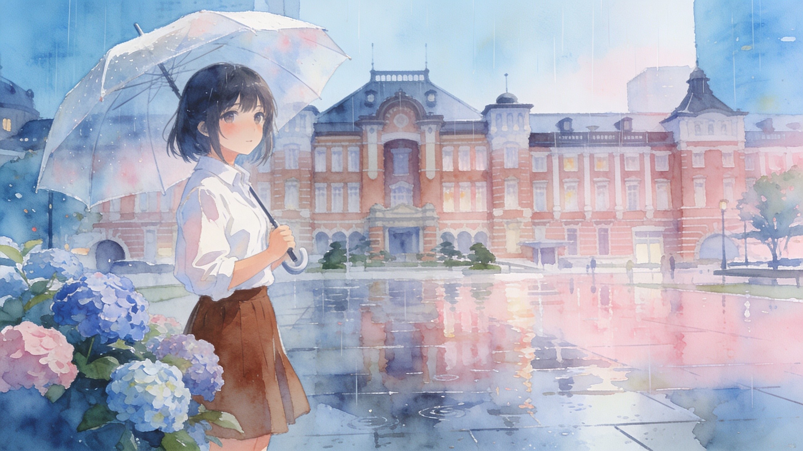 雨の駅
