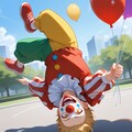 ブレイクダンスをするピエロ 2枚目
