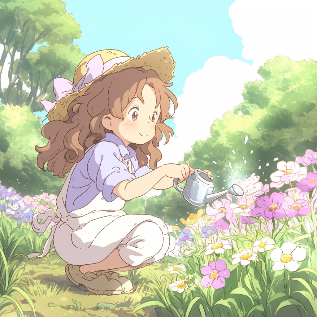 お花と女の子 flower and girl