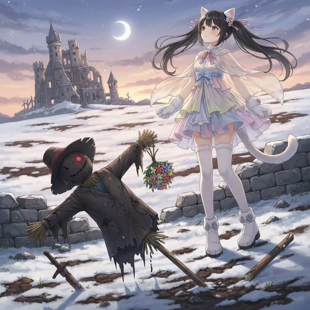 黒ツイにゃん。案山子さんに