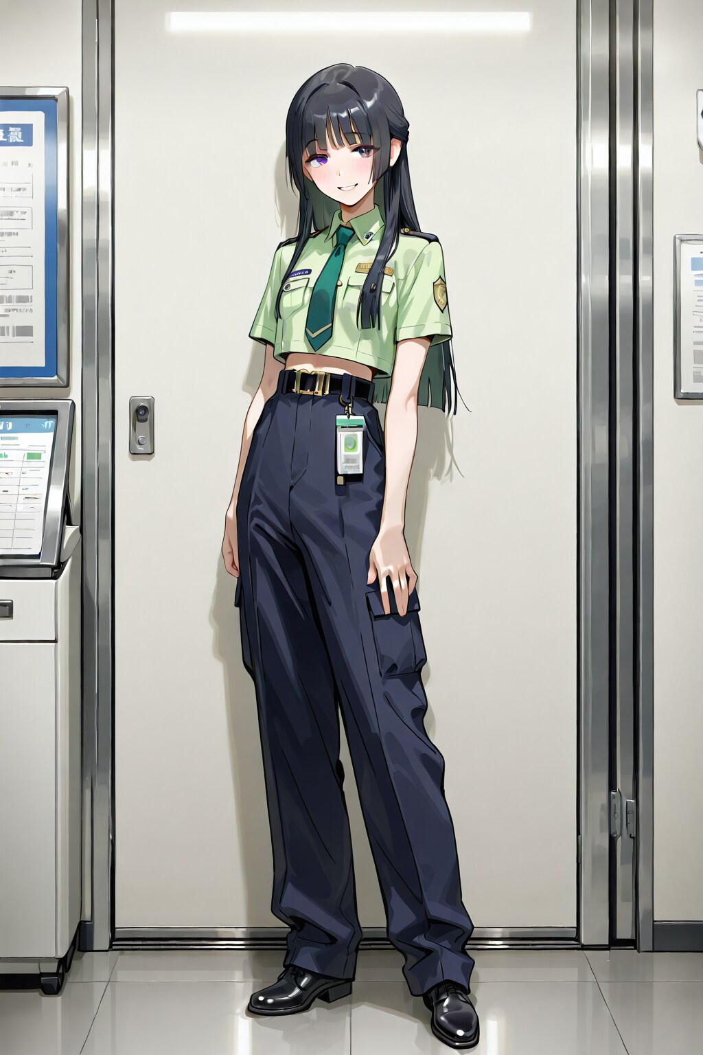 かっこかわいい自衛官武内葵の防衛庁内勤