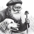 老人と犬 7枚目