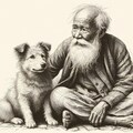 老人と犬 5枚目