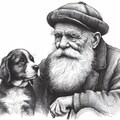 老人と犬 4枚目