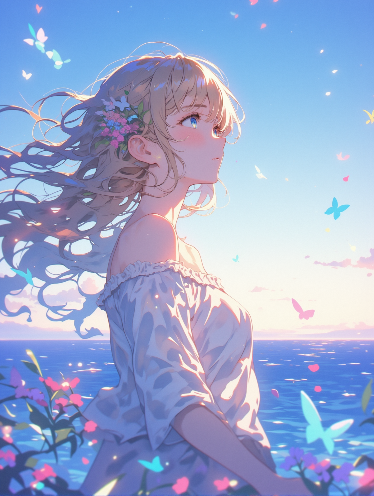 暁の海辺_14 | の人気AIイラスト・グラビア