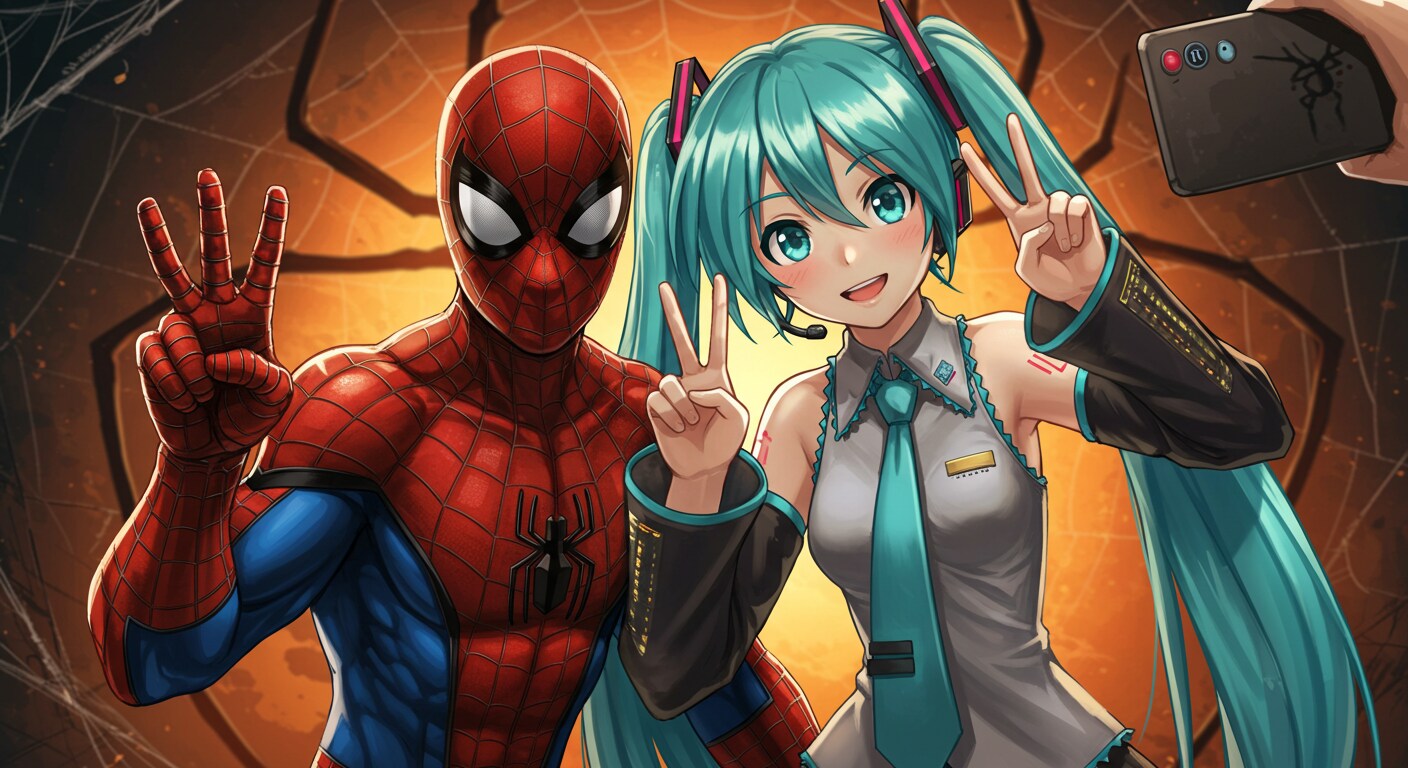 スパイダーマンと初音ミク
