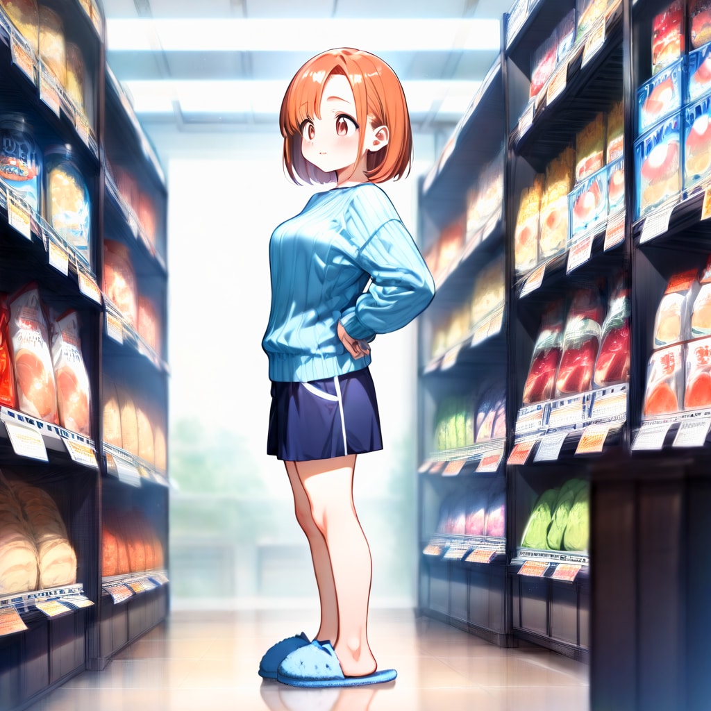 スリッパのままでかけちゃった | の人気AIイラスト・グラビア